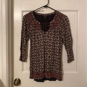 Lucky Brand Patterned Blouse sz Small